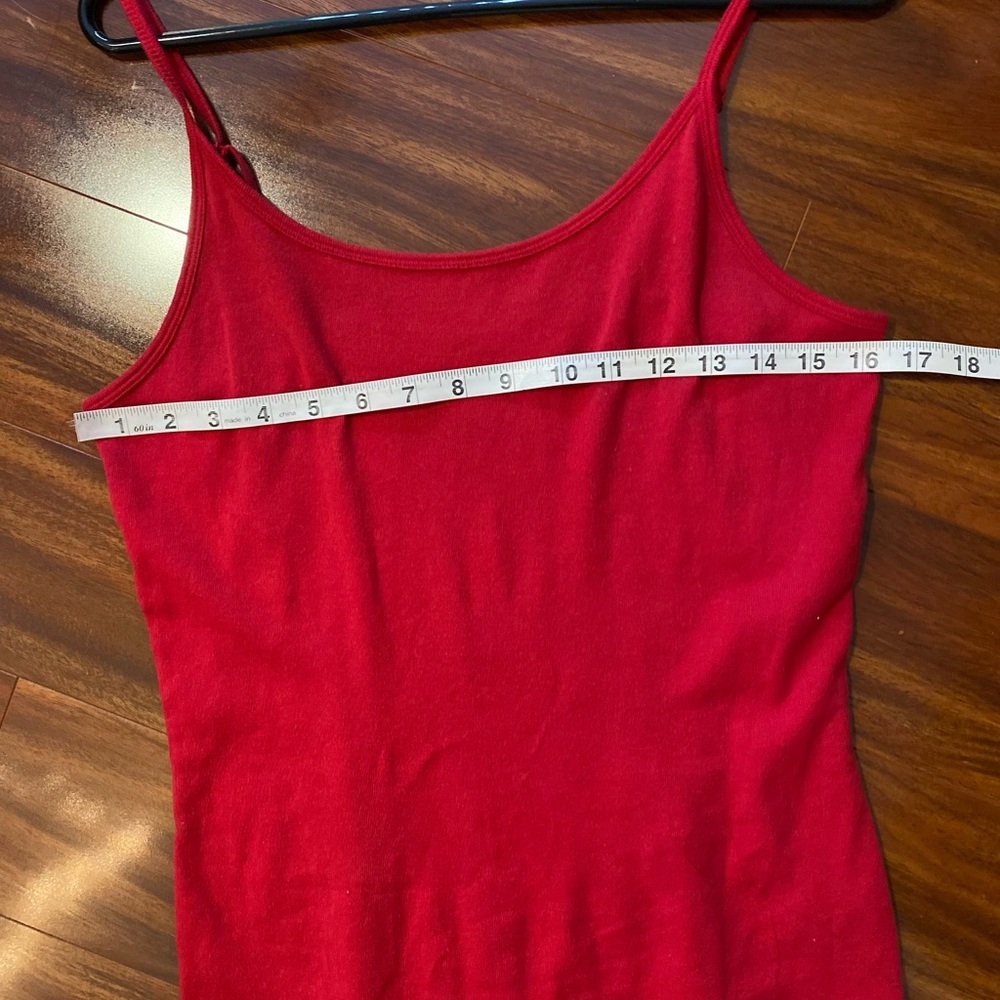 Faded Glory Organic cotton Red Slim Camisole Tank Top size large - Picture 5 of 7
